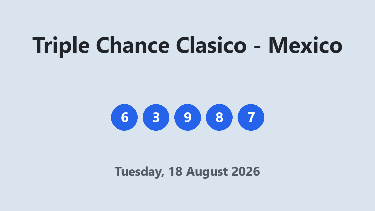 Triple Chance Clasico results 18 August 2026