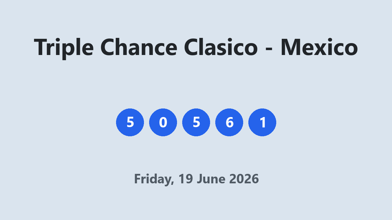 Triple Chance Clasico results 19 June 2026