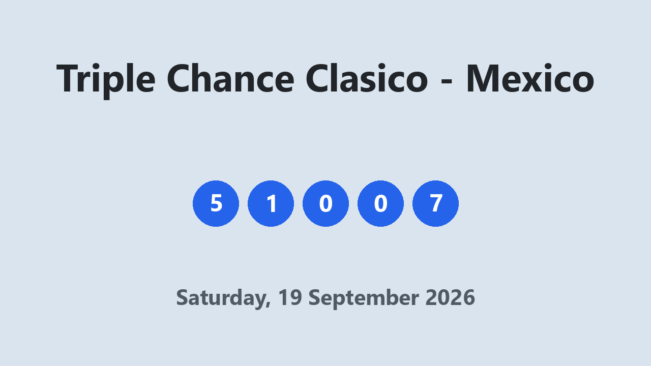 Triple Chance Clasico results 19 September 2026