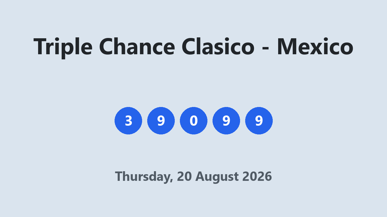 Triple Chance Clasico results 20 August 2026