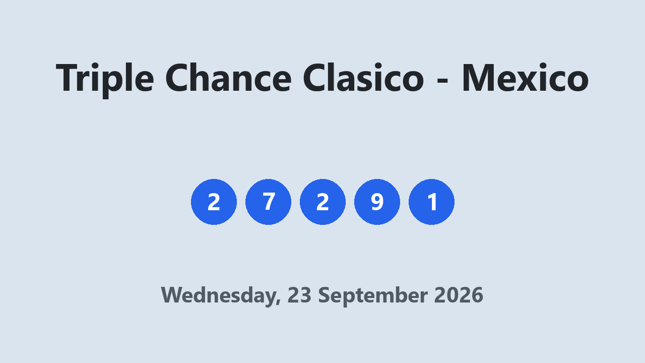 Triple Chance Clasico results 23 September 2026