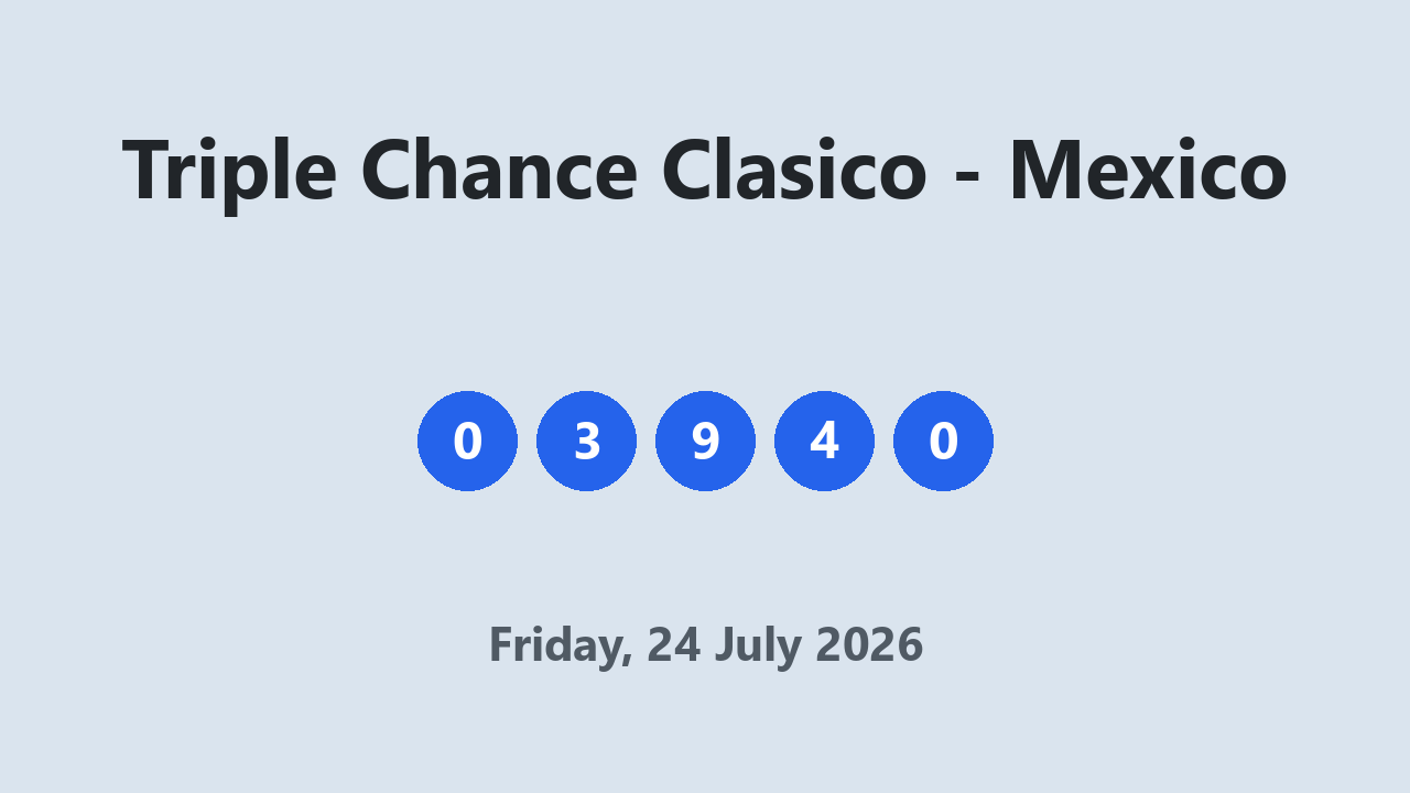 Triple Chance Clasico results 24 July 2026