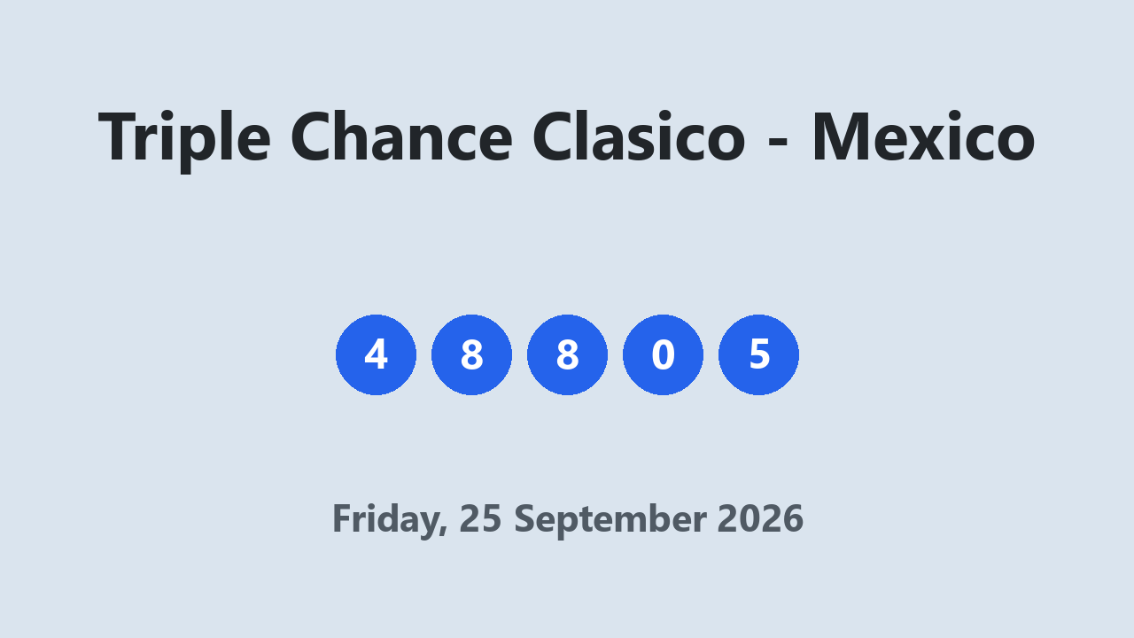Triple Chance Clasico results 25 September 2026