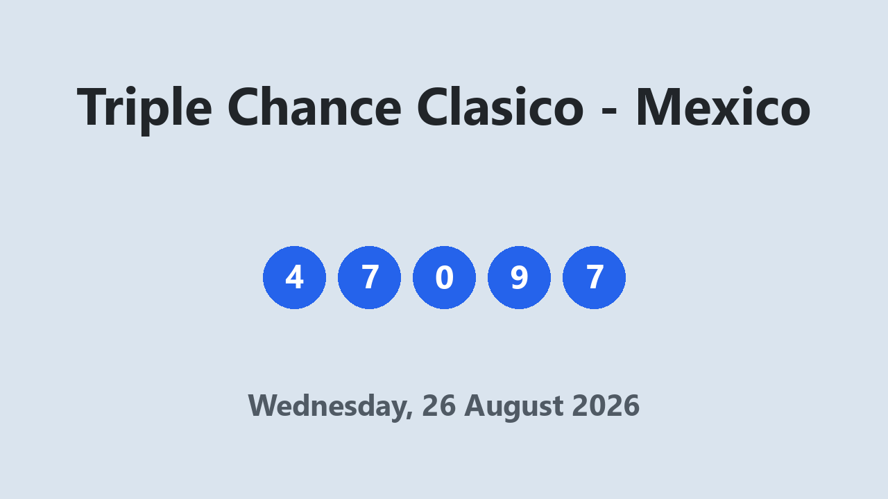Triple Chance Clasico results 26 August 2026
