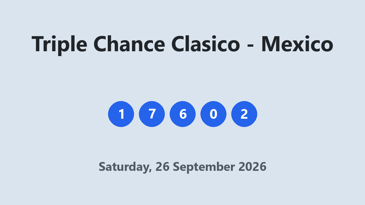 Triple Chance Clasico results 26 September 2026
