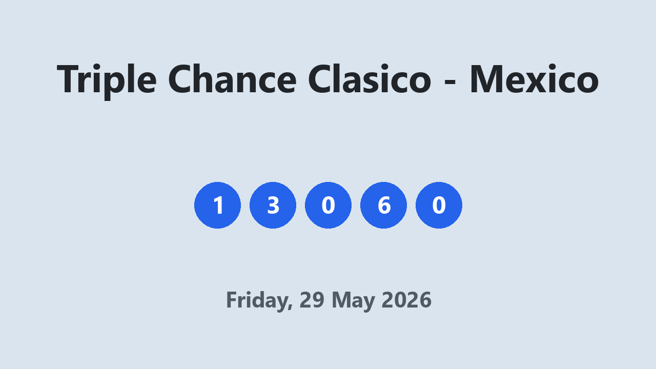 Triple Chance Clasico results 29 May 2026