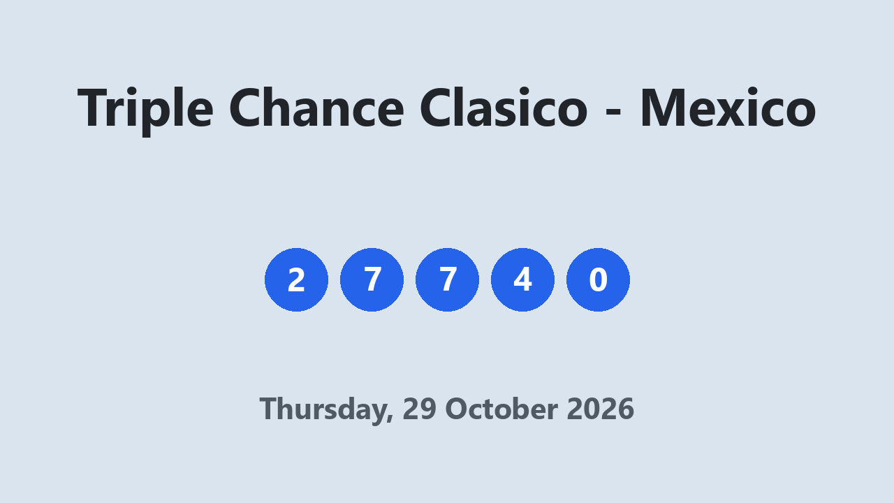 Triple Chance Clasico results 29 October 2026