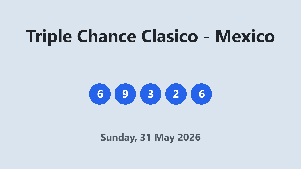 Triple Chance Clasico results 31 May 2026