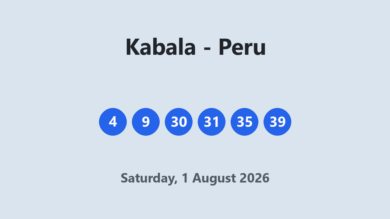 Kabala results 1 August 2026