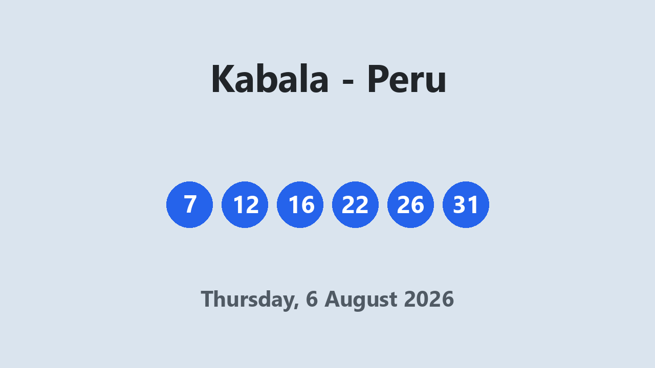 Kabala results 6 August 2026