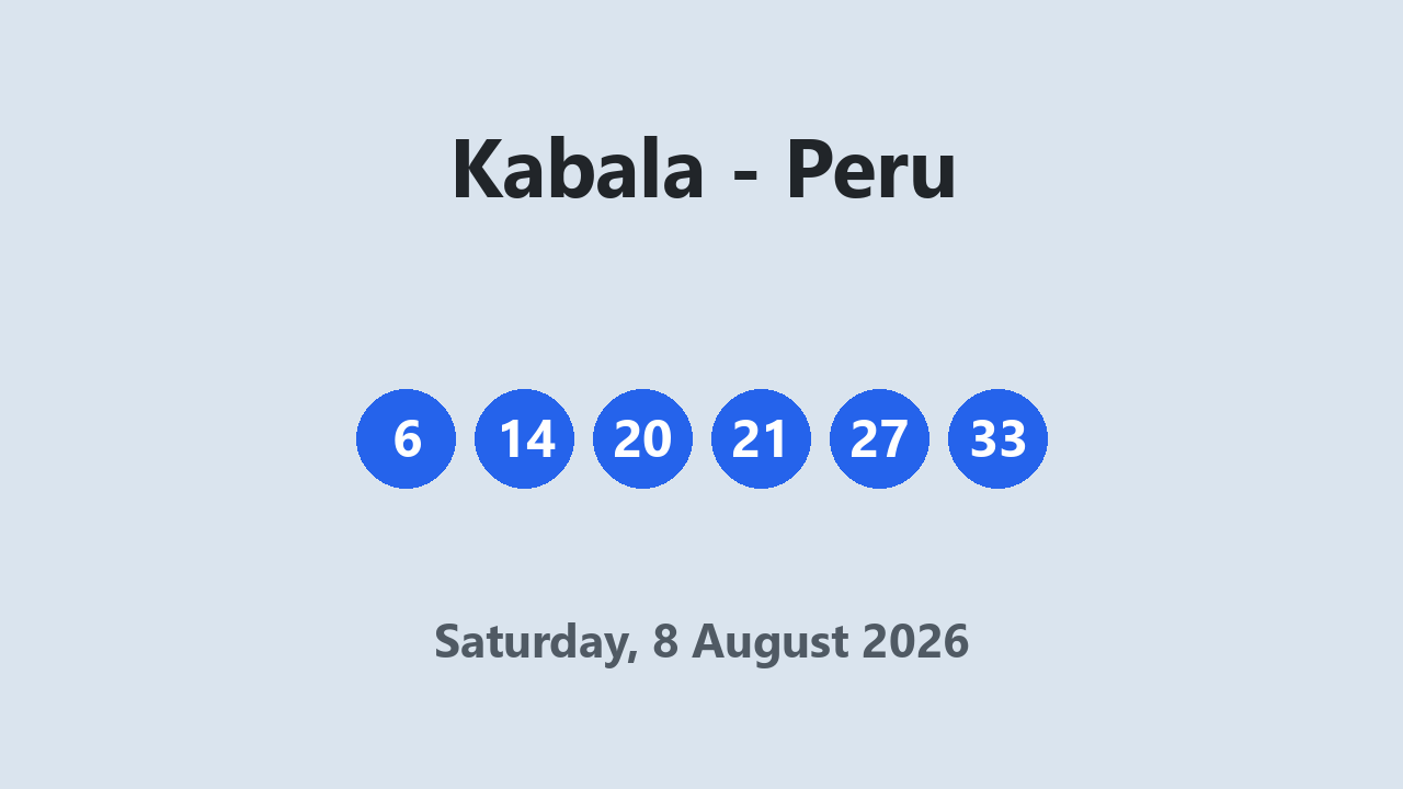 Kabala results 8 August 2026
