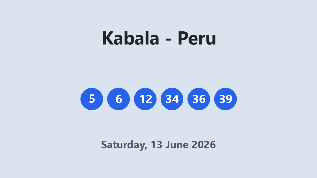 Kabala results 13 June 2026