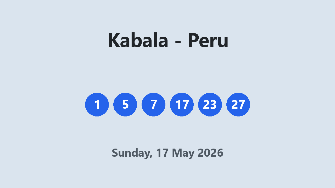 Kabala results 17 May 2026