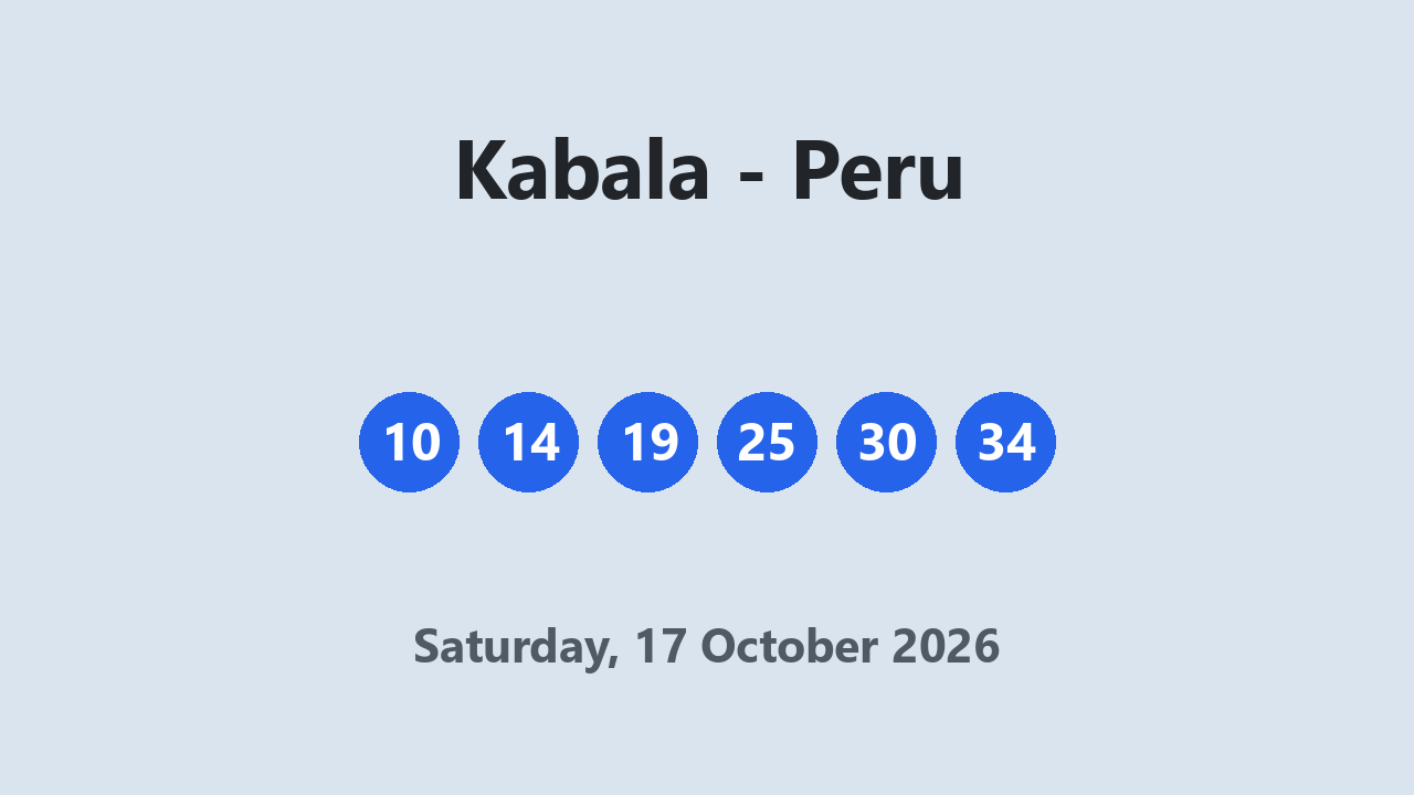 Kabala results 17 October 2026