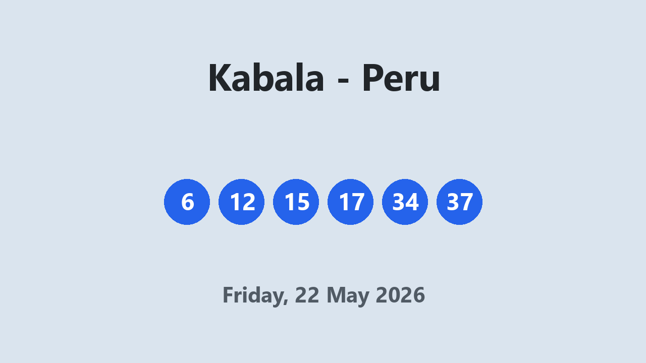 Kabala results 22 May 2026