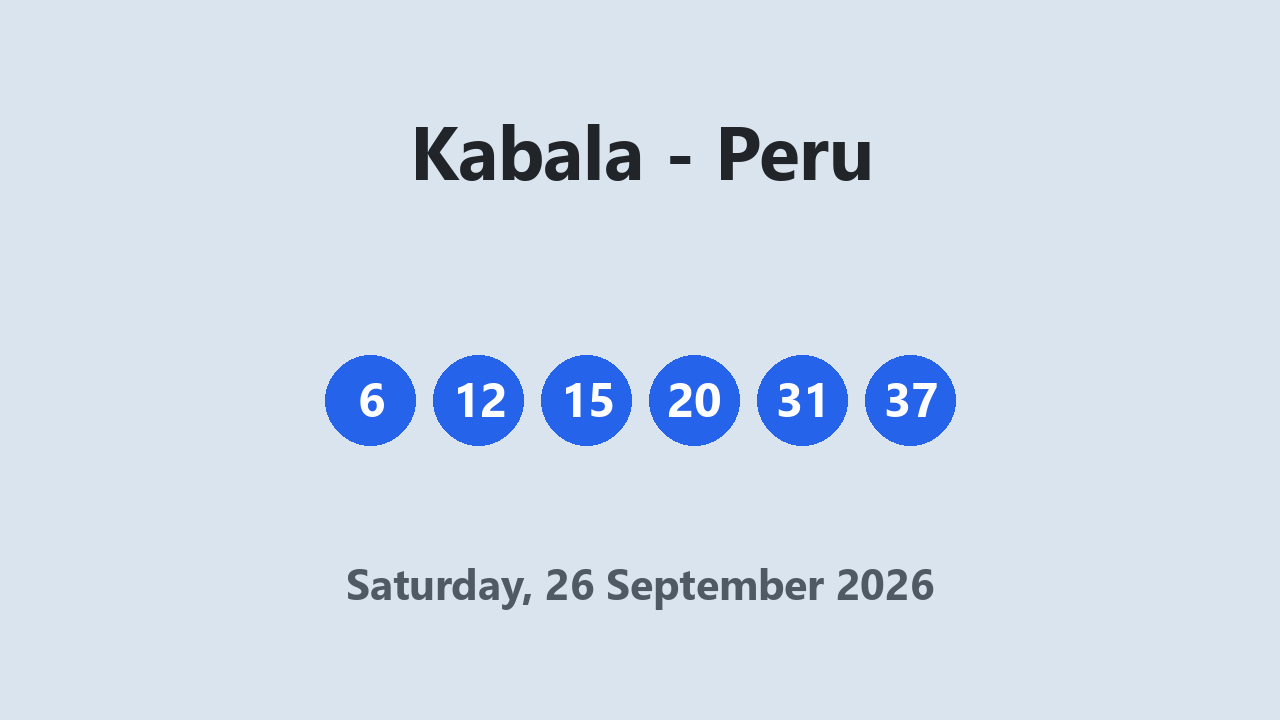 Kabala results 26 September 2026