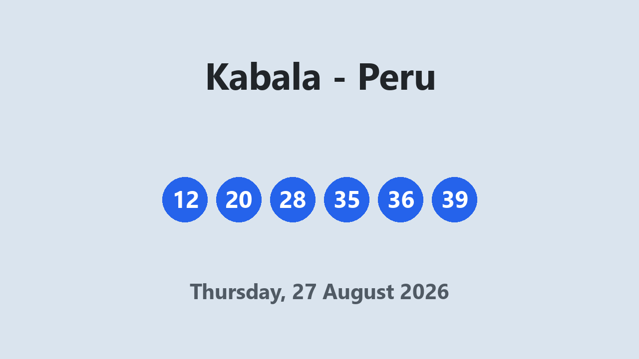 Kabala results 27 August 2026