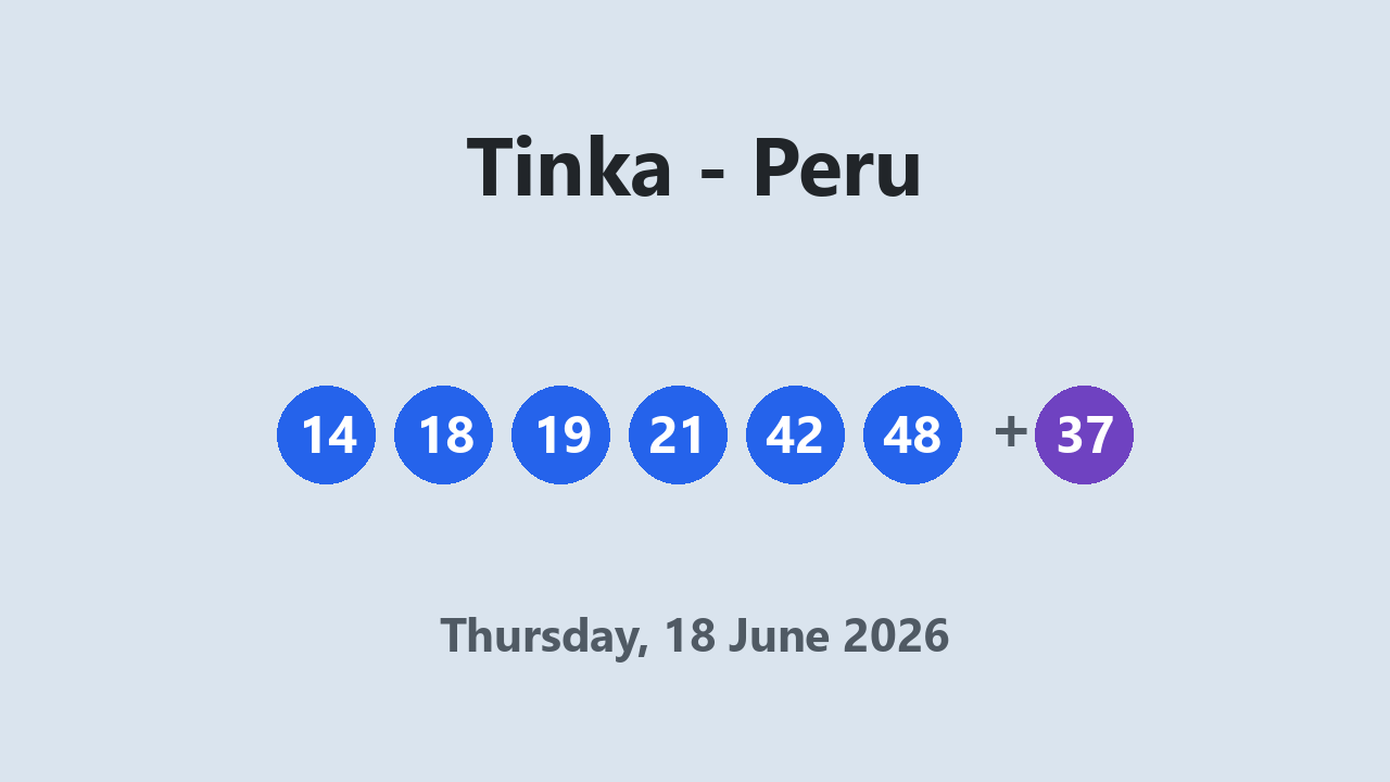 Tinka results 18 June 2026