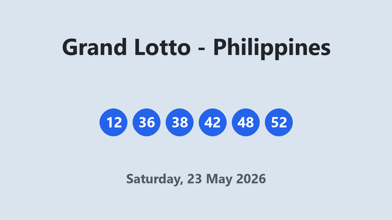 Grand Lotto results 23 May 2026