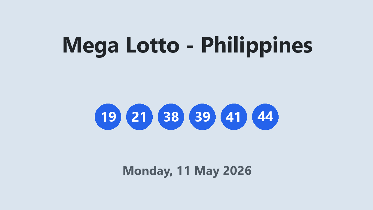 Mega Lotto results 11 May 2026