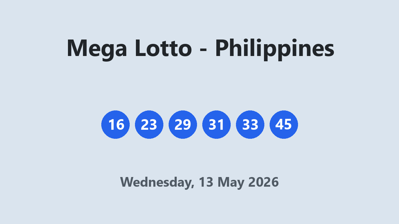 Mega Lotto results 13 May 2026