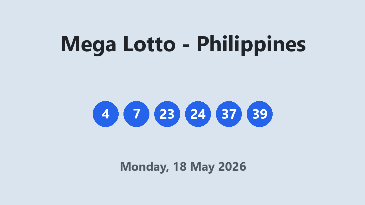 Mega Lotto results 18 May 2026