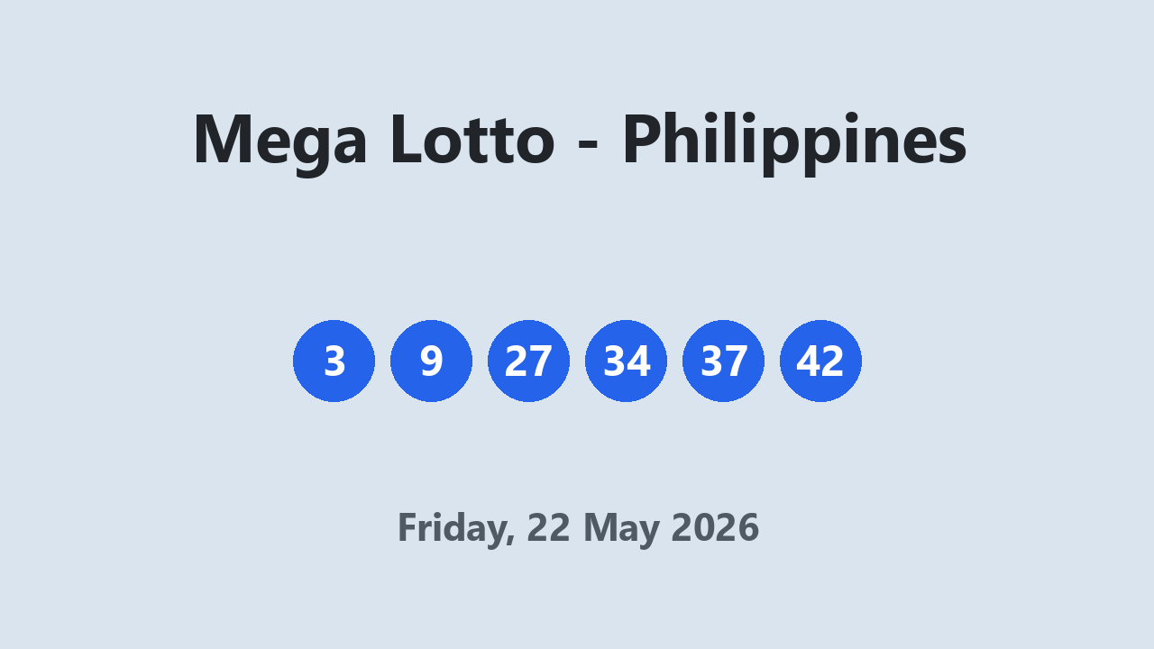 Mega Lotto results 22 May 2026