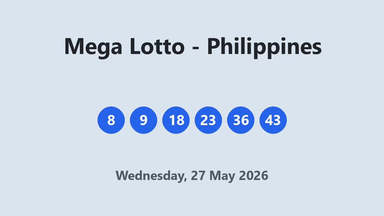 Mega Lotto results 27 May 2026