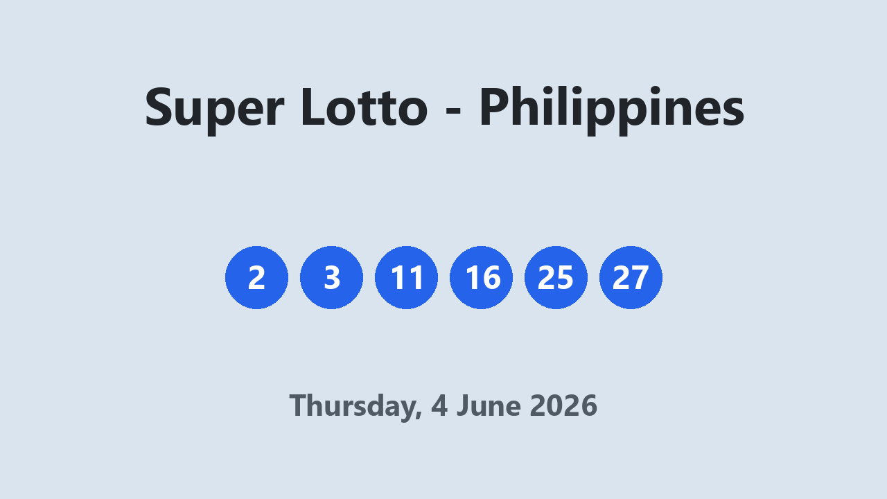 Super Lotto results 4 June 2026
