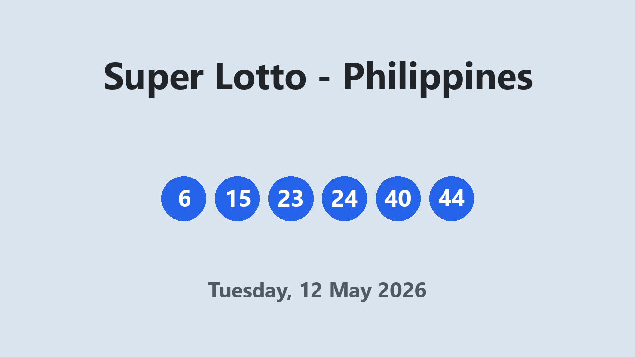 Super Lotto results 12 May 2026
