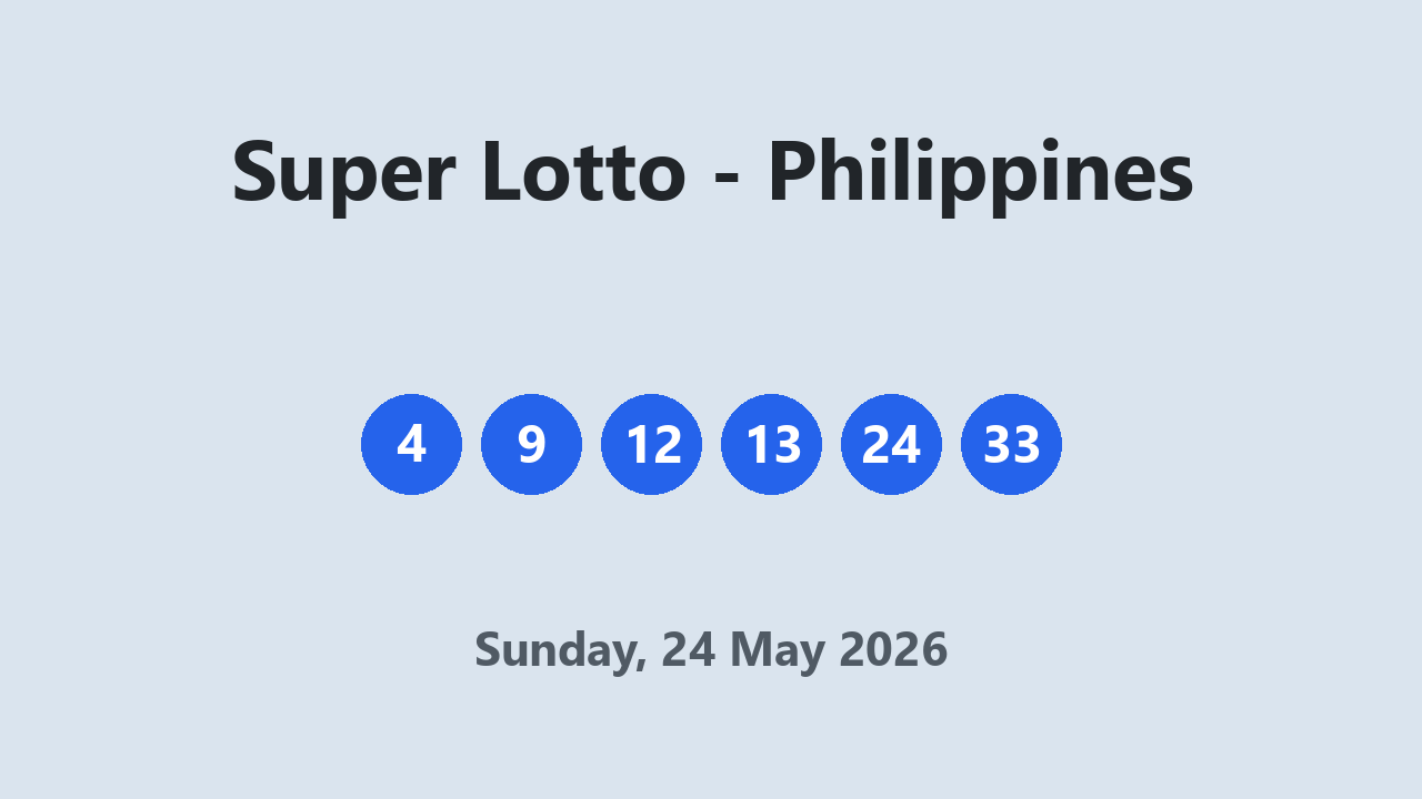 Super Lotto results 24 May 2026