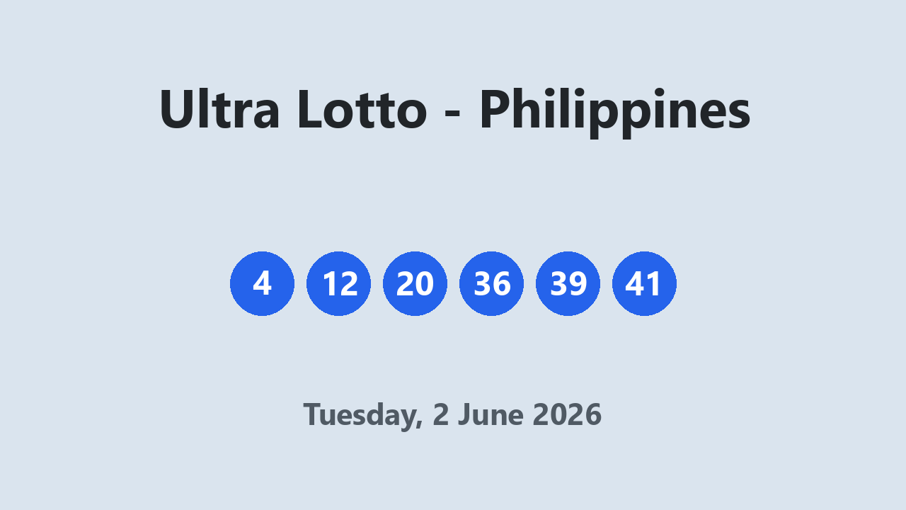 Ultra Lotto results 2 June 2026