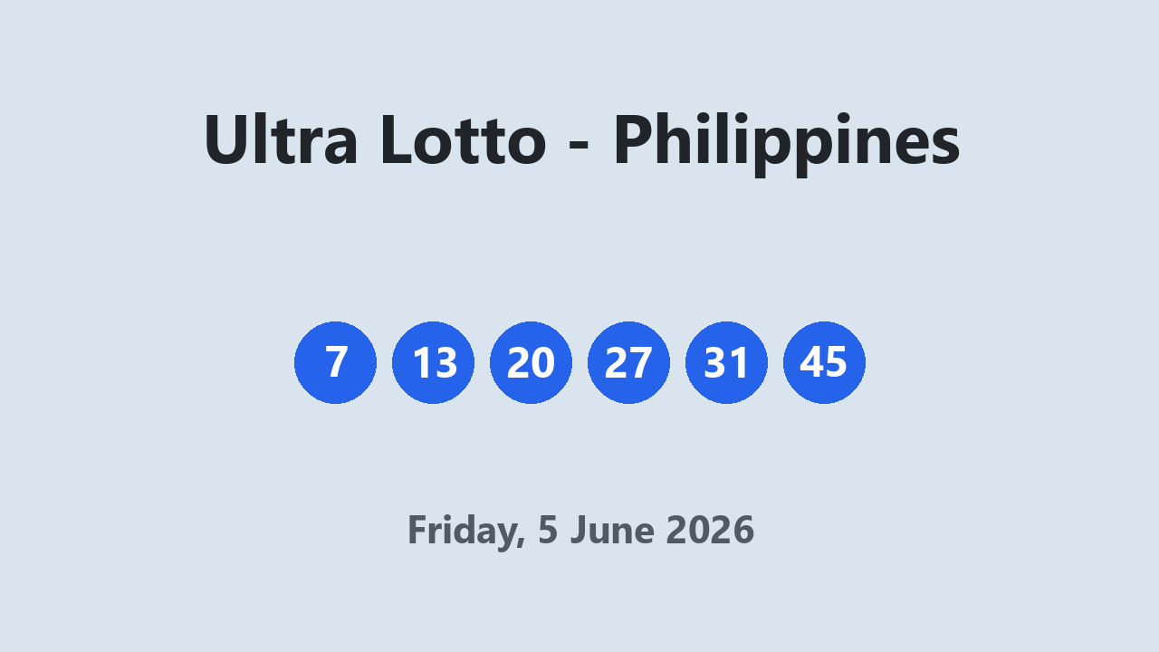 Ultra Lotto results 5 June 2026