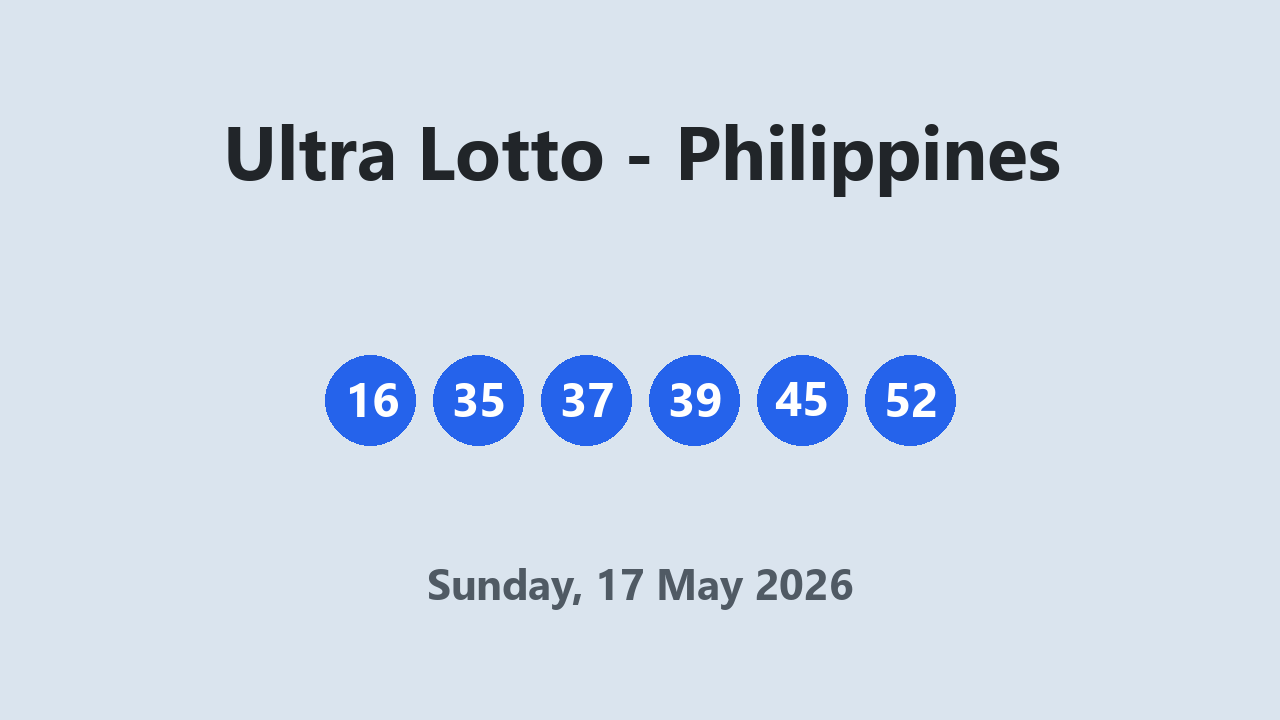 Ultra Lotto results 17 May 2026