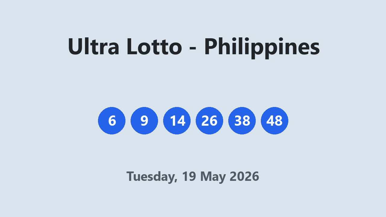 Ultra Lotto results 19 May 2026