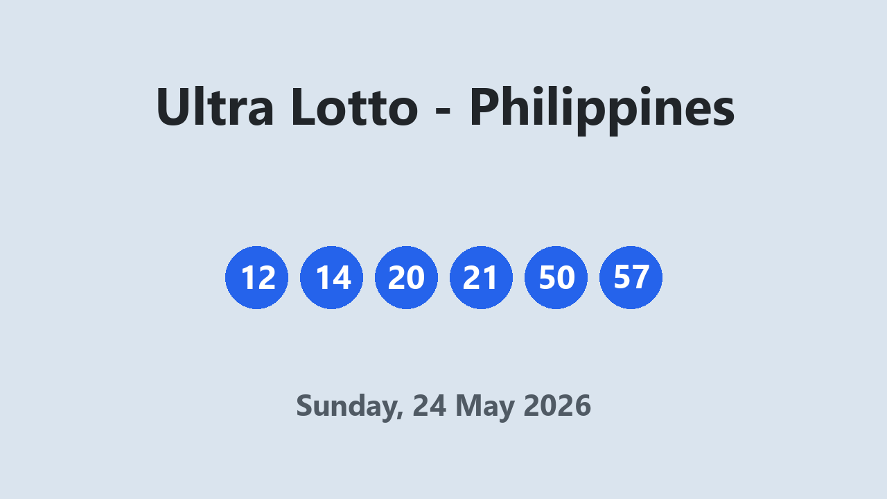 Ultra Lotto results 24 May 2026