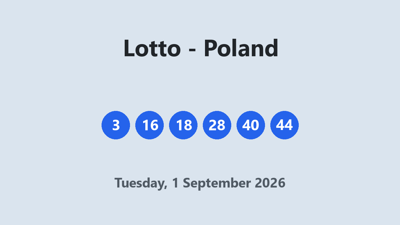 Lotto results 1 September 2026
