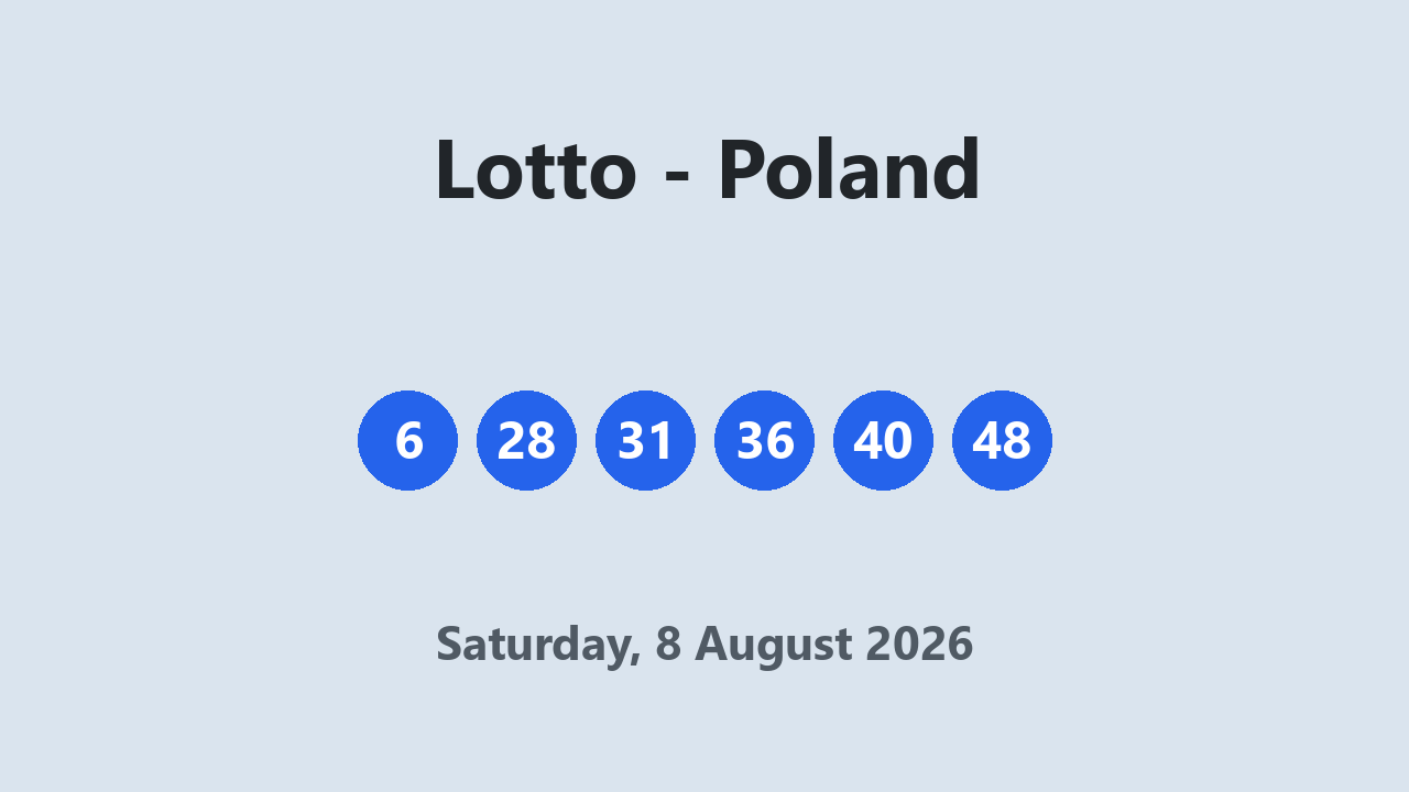 Lotto results 8 August 2026