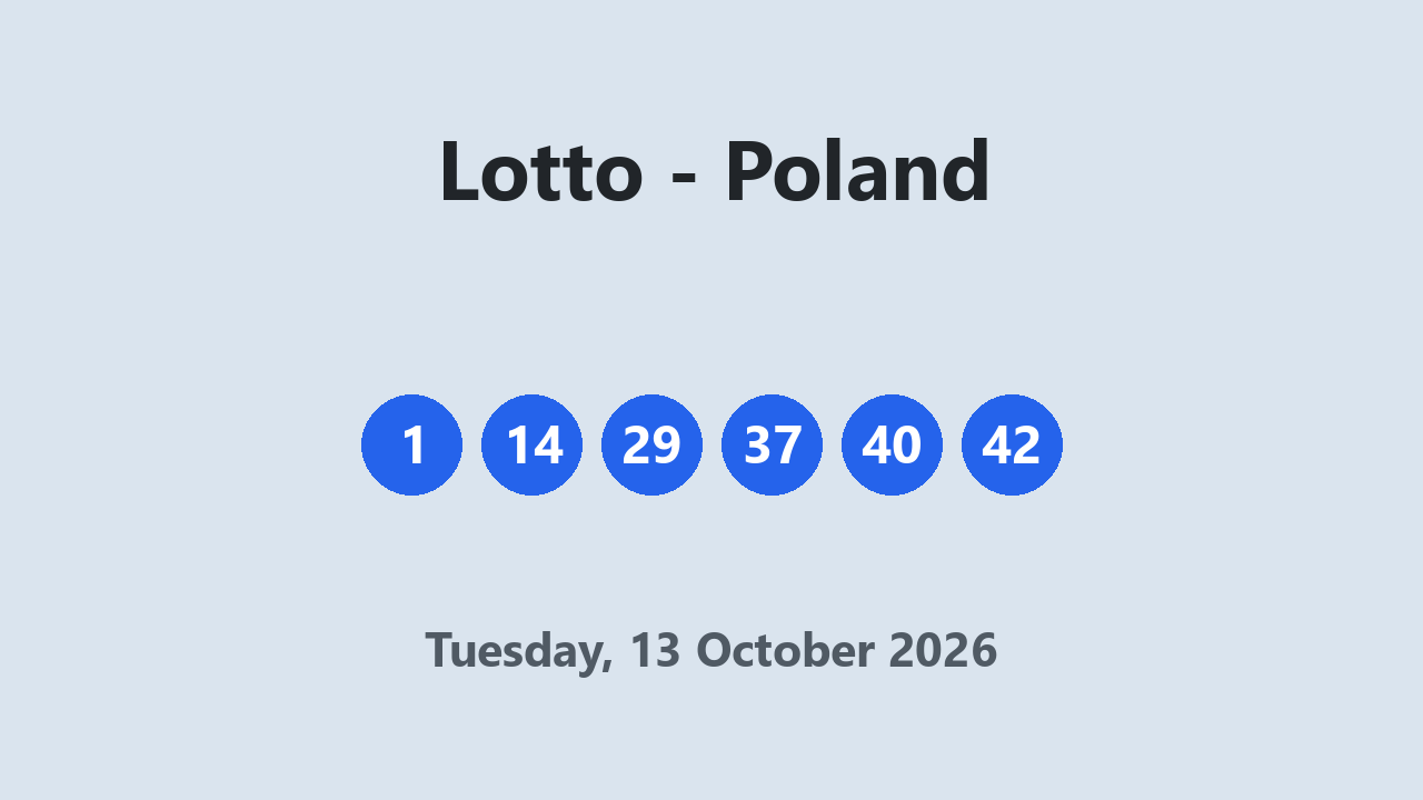 Lotto results 13 October 2026