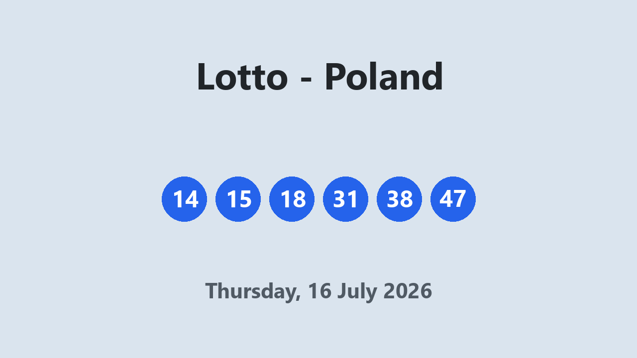 Lotto results 16 July 2026