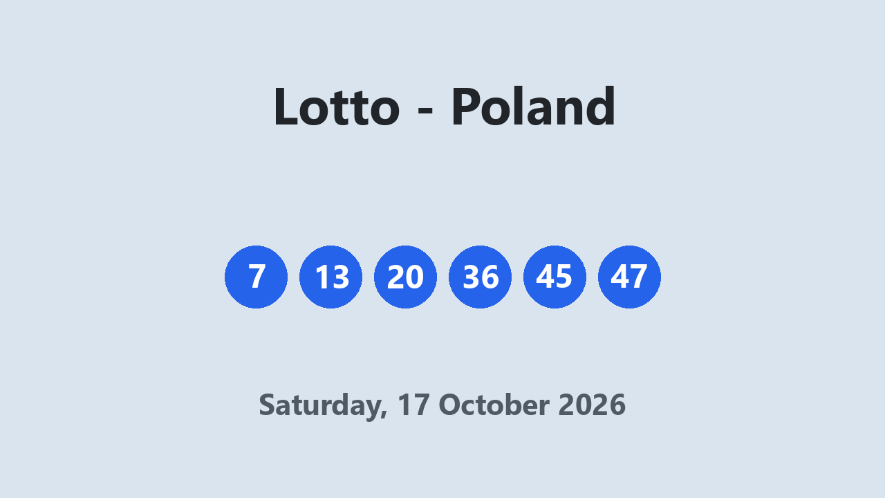 Lotto results 17 October 2026