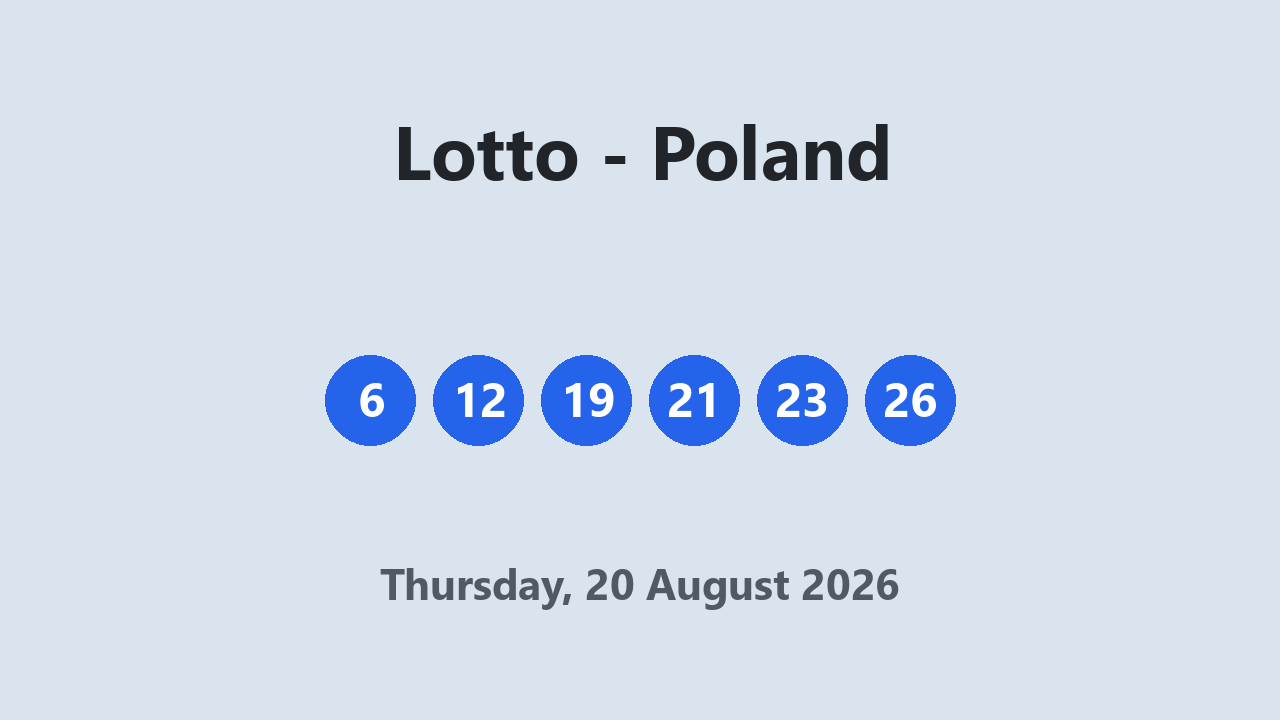 Lotto results 20 August 2026