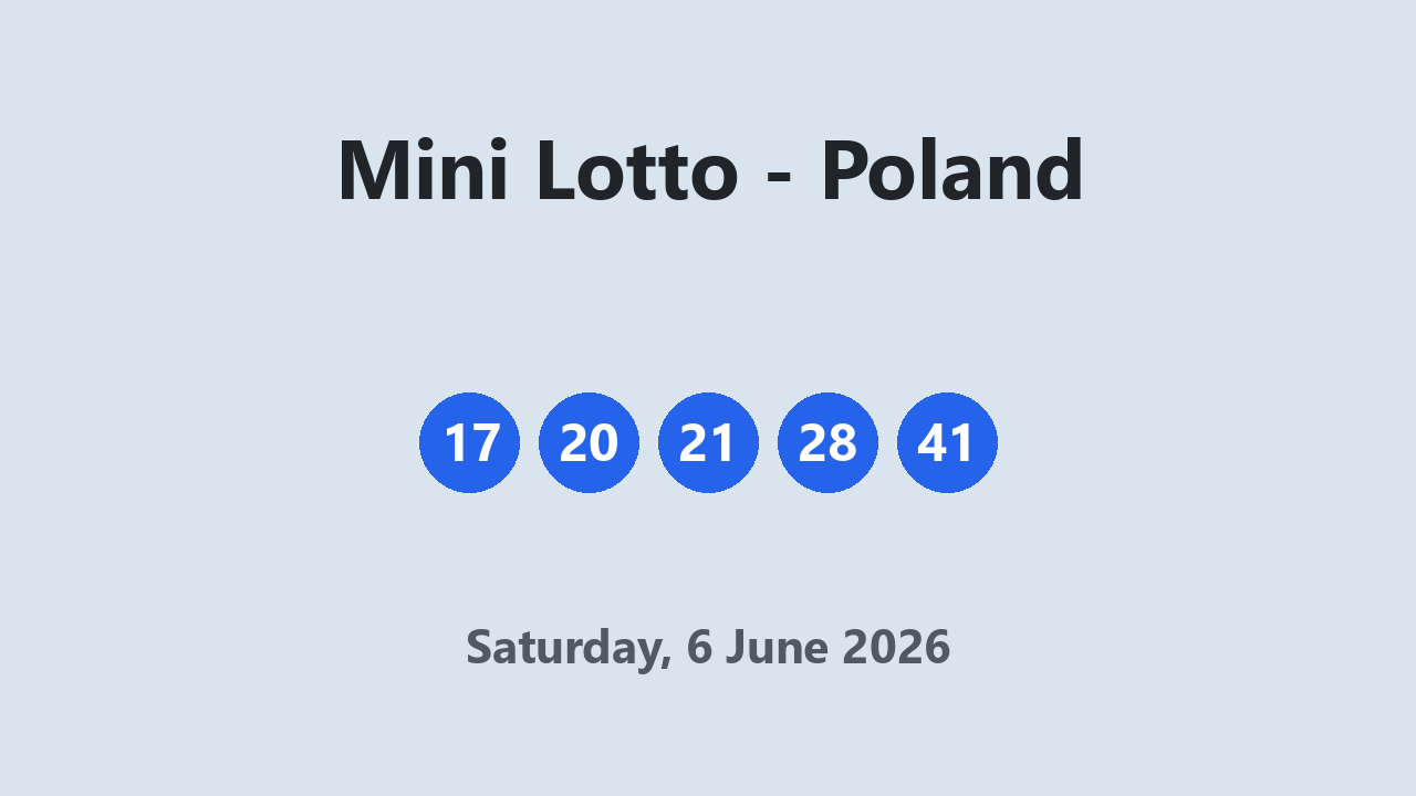 Mini Lotto results 6 June 2026