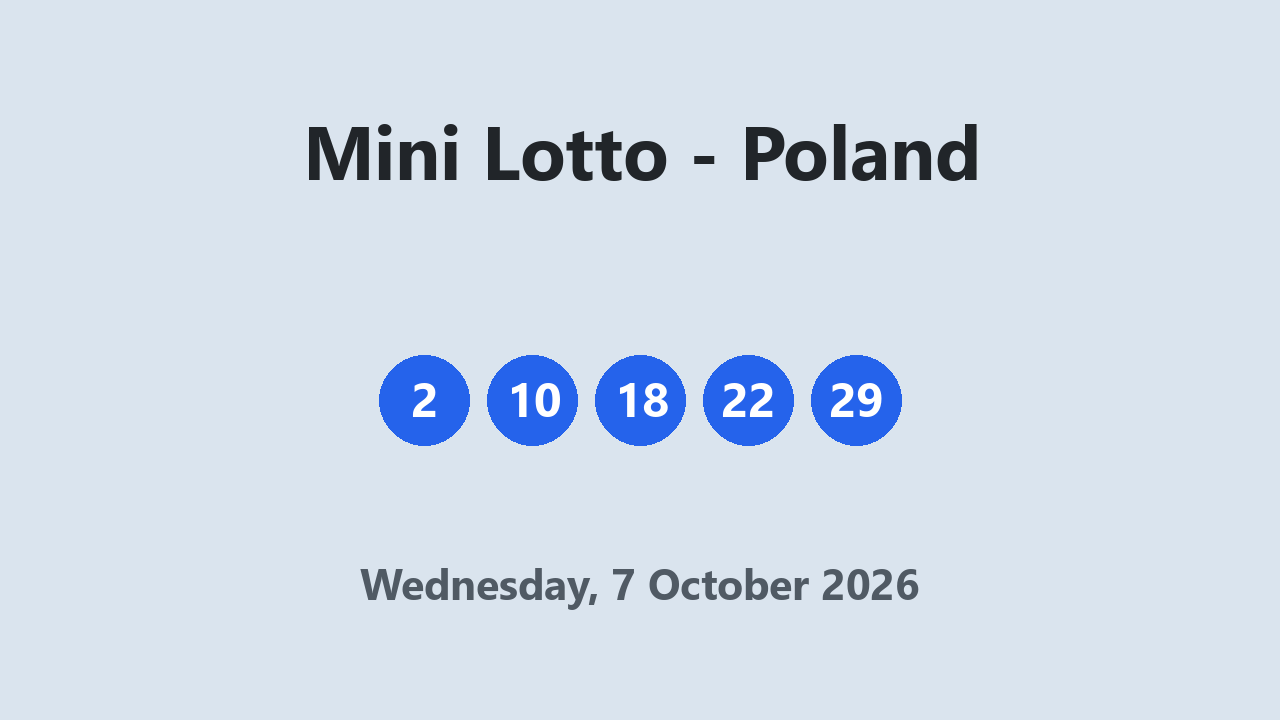 Mini Lotto results 7 October 2026