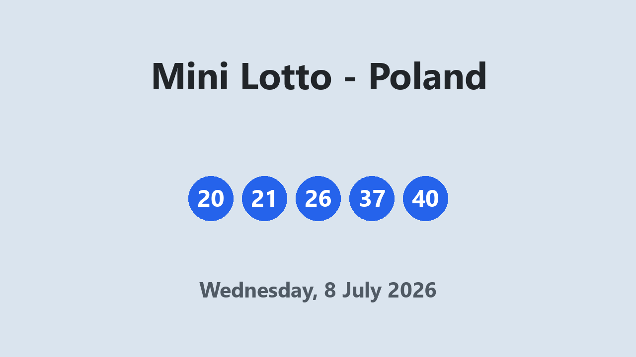 Mini Lotto results 8 July 2026