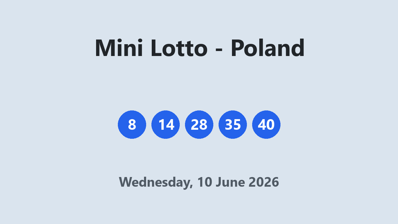 Mini Lotto results 10 June 2026