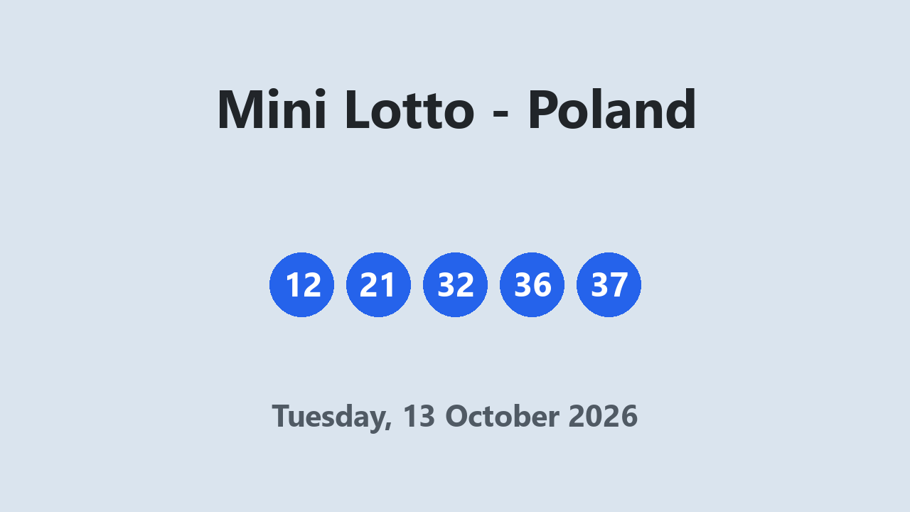 Mini Lotto results 13 October 2026