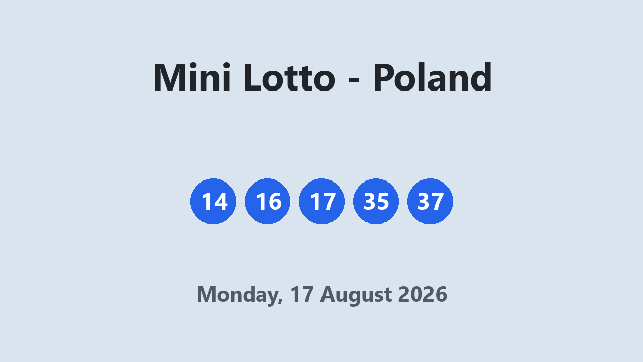 Mini Lotto results 17 August 2026