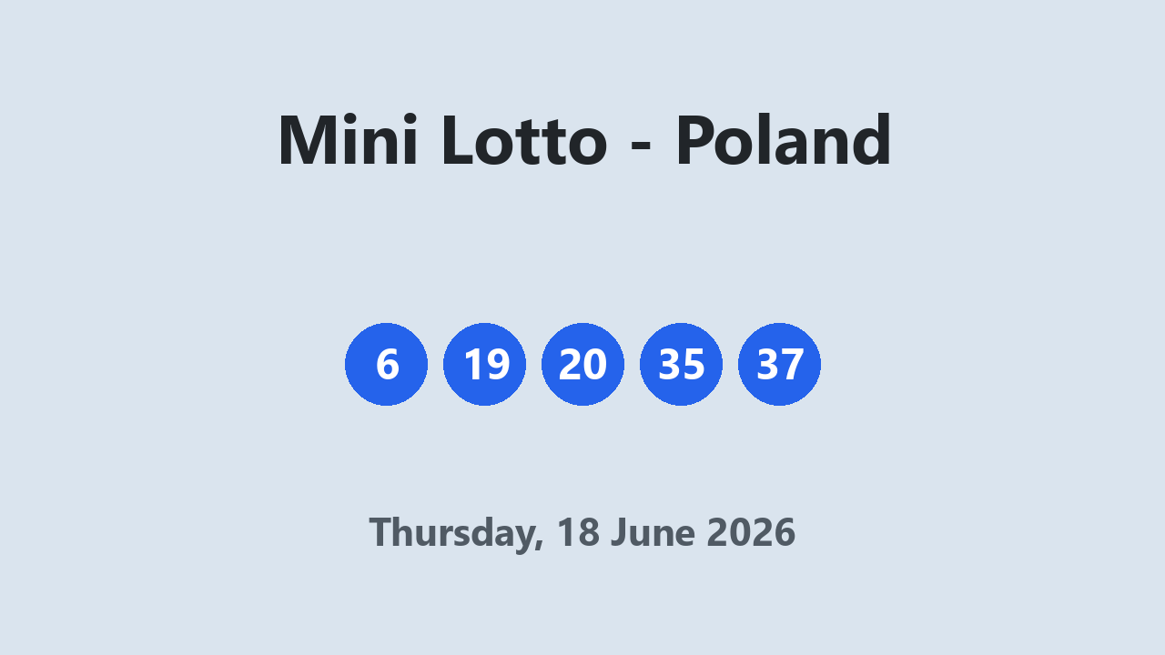 Mini Lotto results 18 June 2026