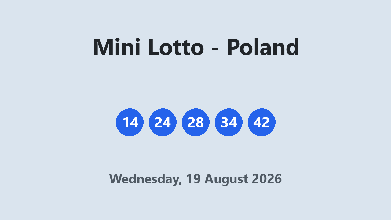 Mini Lotto results 19 August 2026